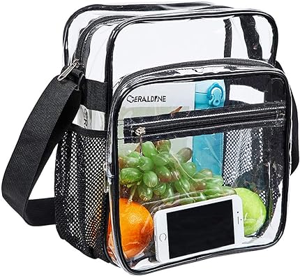 Photo 1 of Clear Bag Stadium Approved, Clear Crossbody Messenger Shoulder Bag with Adjustable Strap for Concerts, Sports Events