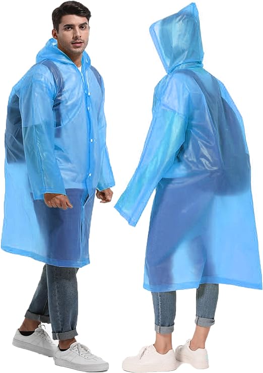 Photo 1 of HOOMBOOM Rain Ponchos for Adults Reusable Raincoats Survival Heavy Duty Military Impermeable 2 Packs Rain Coat…