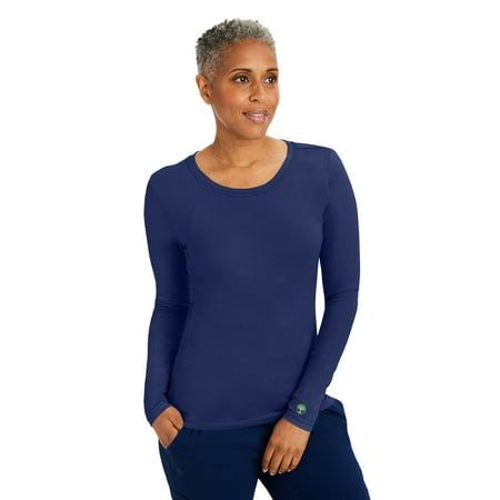 Photo 1 of Small Healing Hands Knits Women S Melisa Tee S Long Sleeve Medical Scrub Tee - Small Navy
