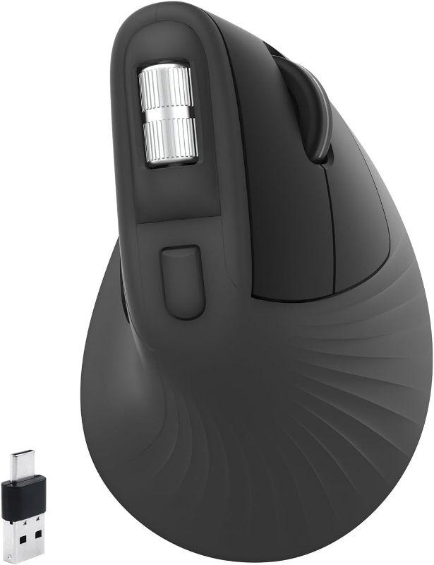 Photo 1 of EDJO Wireless Ergonomic Mouse, 2.4GHz Wireless Vertical Mouse, Horizontal Scroll Wheel, 7 Buttons, 3 DPI Adjustable, Quiet Clicks, Compatible with Windows/Mac OS, PC, Computer, Desktop, Notebook