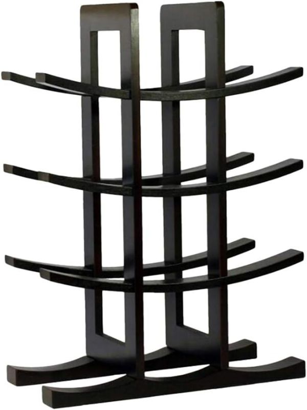 Photo 1 of LIFKOME Black Display Tiered Cabinets Standing for Adornment Organizer Countertop Household Stand Free Home Wine Storage Bar Holder Great Rack Bottle Tabletop Wooden Red Shelf Bamboo

