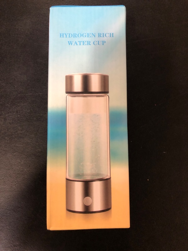 Photo 2 of Hydrogen Water Bottle, 1200Pbb Portable Hydrogen Water Ionizer Machine, Hydrogen Water Generator, Hydrogen Rich Water Glass Health Cup for Home Travel (Sliver)