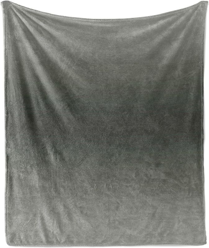 Photo 1 of Ambesonne Ombre Throw Blanket, Smoke Fog Mist Fume Theme Inspired Grey Colored Modern Design Art Digital Print, Flannel Fleece Accent Piece Soft Couch Cover for Adults, 60" x 80", Black Grey
