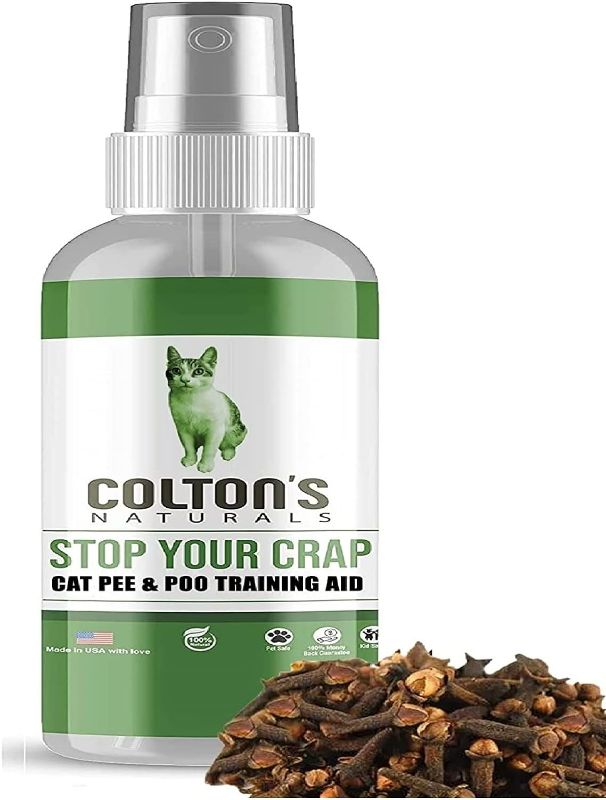 Photo 1 of Colton's Naturals Cat Pee and Poop Spot Trainer- Train Your Pet Stop Peeing - Training Spray Aid Indoor +Outdoor 100% Natural (8 OZ)