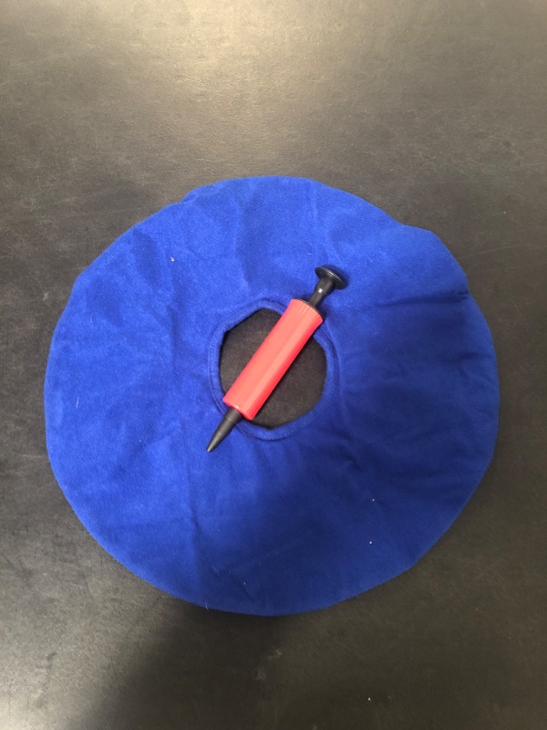 Photo 2 of Donut Cushion Seat, Inflatable Ring Cushion with A Pump, Hemorrhoid Seat Pillow, Round Wheelchairs Seat Cushion for for Home, Car or Office (15" Blue)