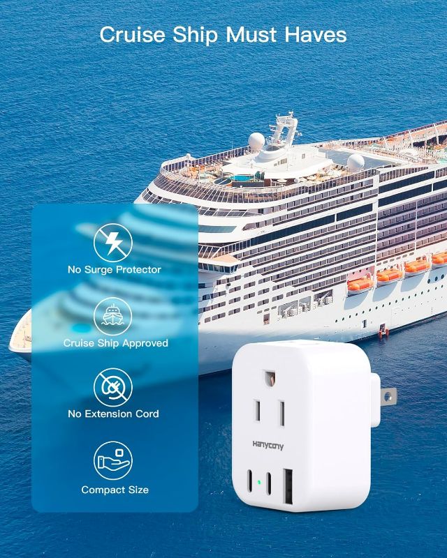 Photo 1 of US to Japan Plug Adapter, Japan Power Adapter with 2 Outlets 3 USB Ports(2 USB C), Travel Plug Adapter for Amercian USA to Japanese China Canada Mexico Philippines Peru