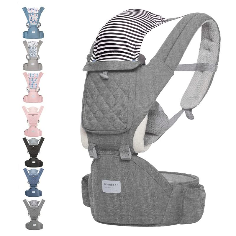 Photo 1 of 6-in-1 Baby Carrier for Newborn to Toddler, Baby Carrier with Hip Seat Lumbar Support 7-41 lbs for All Seasons & Positions, Adjustable Size for Shopping Hiking Travelling
