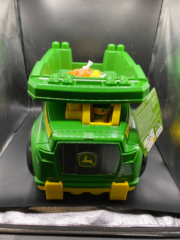 Photo 2 of MEGA BLOKS Fisher-Price Building Toy Blocks John Deere Dump Truck (25 Pieces) For Toddler
