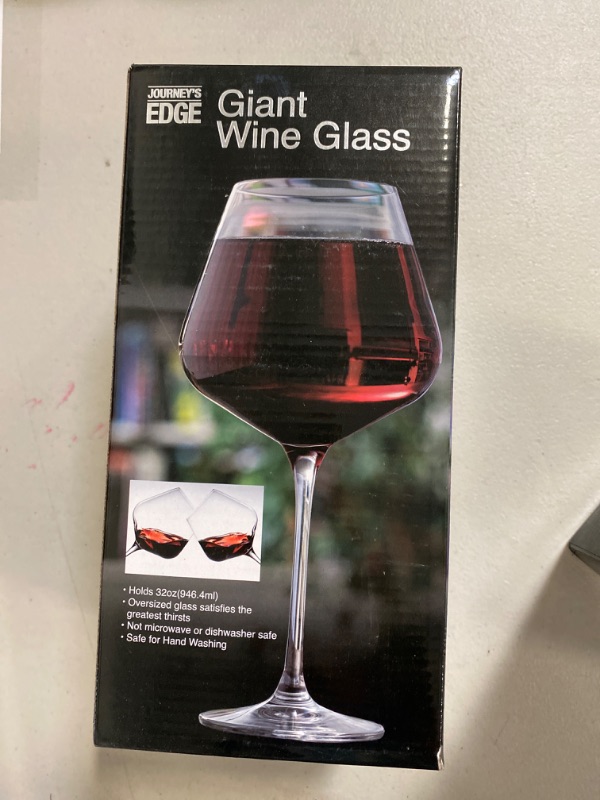 Photo 2 of Oversized Giant Wine Glass with Stem That Holds a Whole Bottle of Wine 32oz
