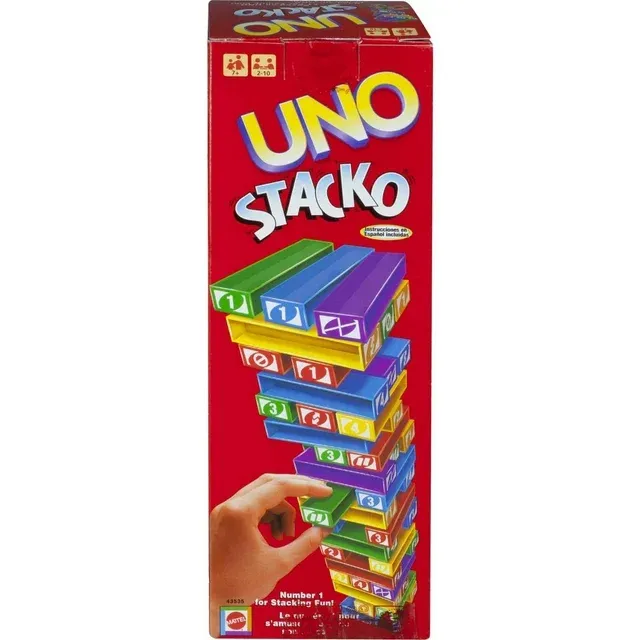 Photo 1 of UNO Stacko Kids Game for Family Night, Matching and Stacking with 45 Colorful Sticks
