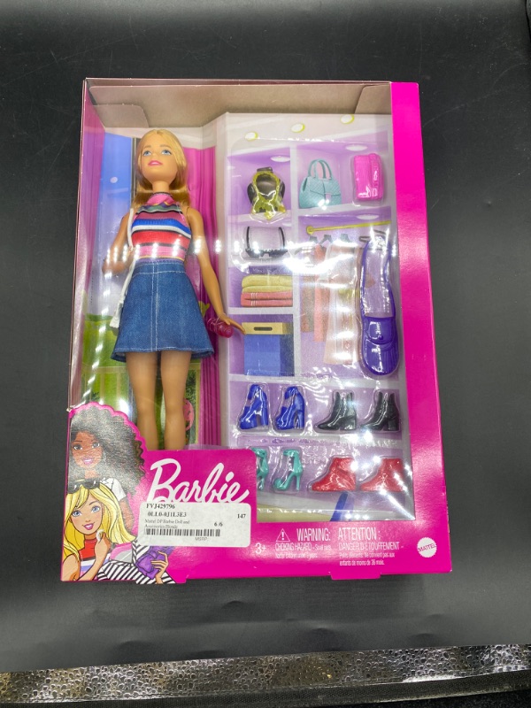 Photo 2 of Barbie Doll & Accessories Set with 11 Pieces Including Shoes Purses Sunglasses & More
