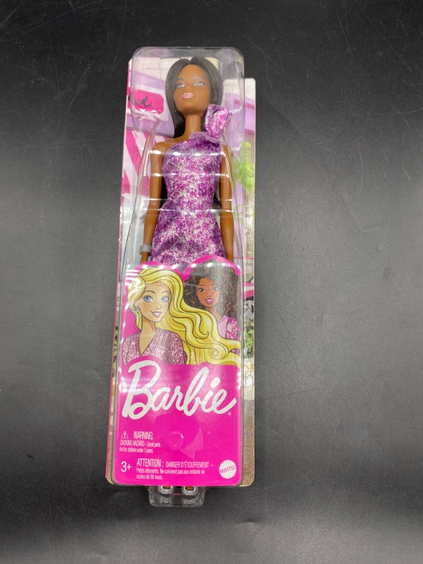Photo 2 of Barbie Glitz Doll Glitter Purple Dress African American Fashion