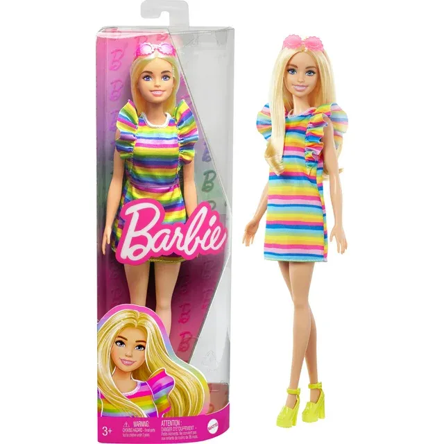 Photo 1 of Fashionistas Doll Blonde with Braces and Rainbow Dress
