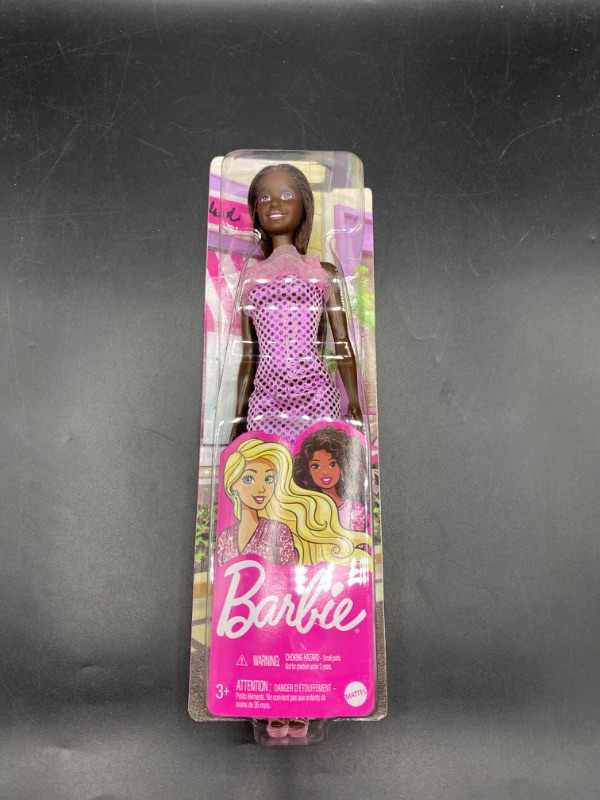 Photo 1 of Barbie Glitter Barbie Dolls African American Fashion Pink Dress
