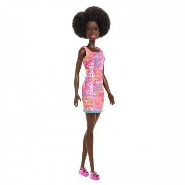 Photo 1 of Mattel Barbie Doll - BARBIE [Black Afro in Pink Logo Dress] HGM58
