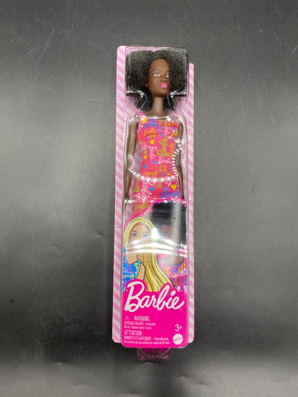 Photo 2 of Mattel Barbie Doll - BARBIE [Black Afro in Pink Logo Dress] HGM58
