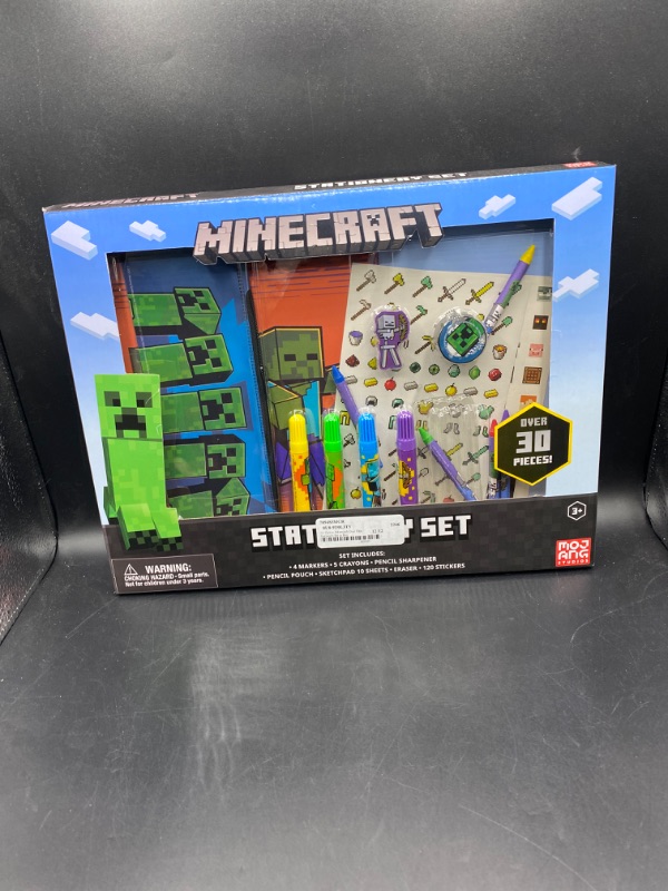 Photo 2 of Minecraft Kids Coloring Art Set with Pencil Case Markers Crayons and Stickers 30 Piece Set
