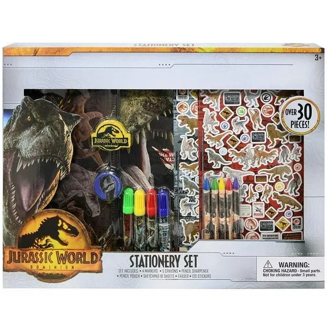 Photo 1 of Jurassic World Over 30 Piece Coloring Art and School Supplies Stationary Set
