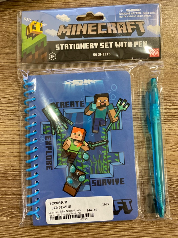 Photo 1 of Minecraft Spiral Notebook with Pen 