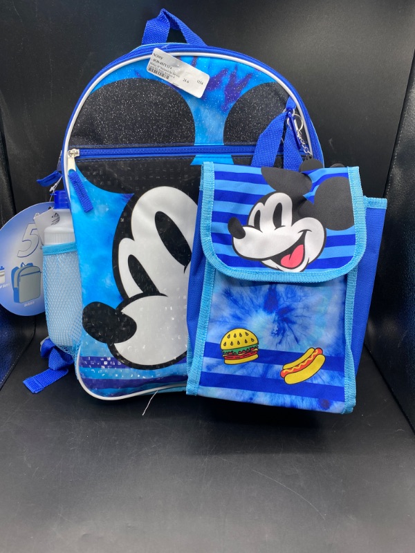 Photo 2 of Walt Disney Mickey Mouse Backpack with Lunch Bag set 16" Blue
