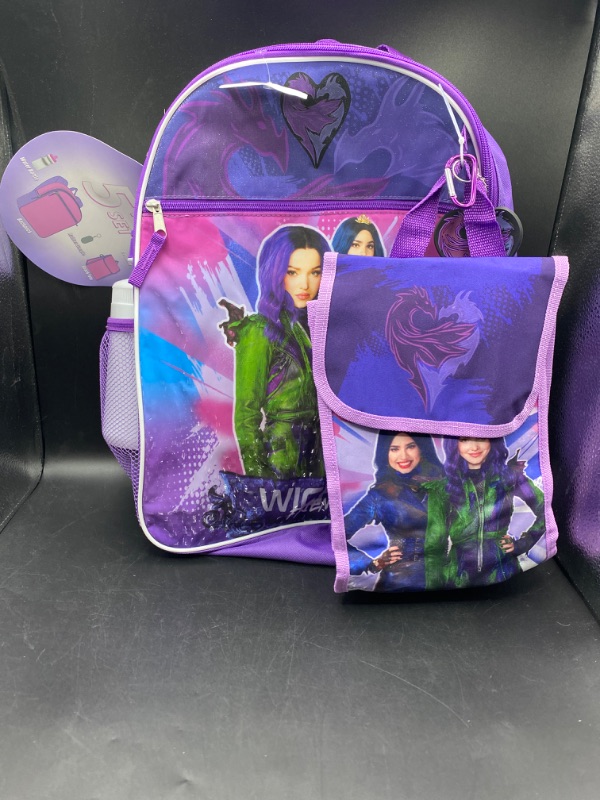 Photo 2 of Disney Descendants Girls Backpack with Lunch Bag Water Bottle 5 Piece Set 16 inch
