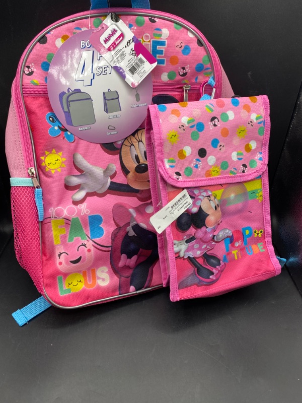 Photo 2 of Pink Girls Disney Minnie Mouse Backpack 16" with Lunch Bag Set
