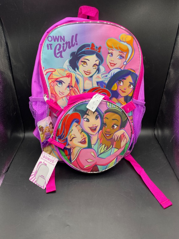 Photo 2 of Disney Princess Backpack and Lunch Bag set 16" Pink
