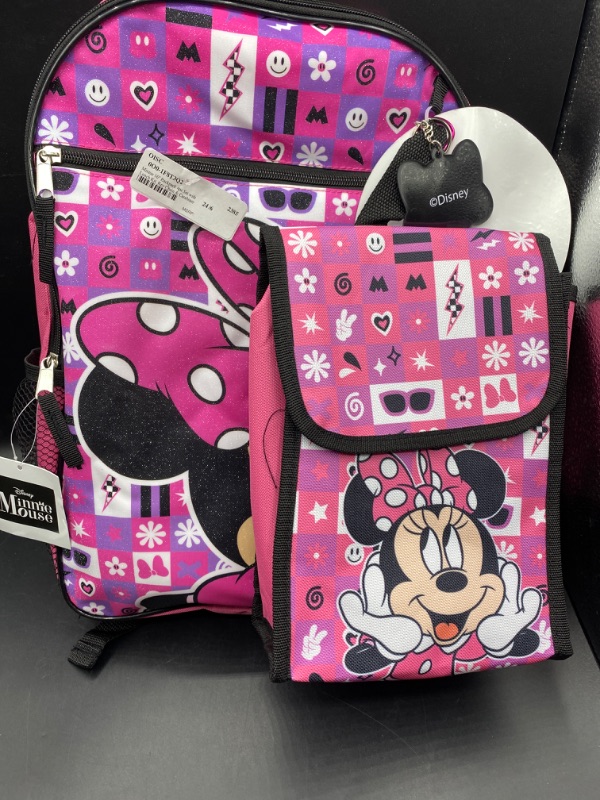 Photo 2 of Disney Minnie Mouse 16" Backpack 4pc Set with Lunch Kit, Key Chain & Carabiner
