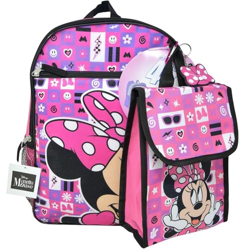 Photo 1 of Disney Minnie Mouse 16" Backpack 4pc Set with Lunch Kit, Key Chain & Carabiner
