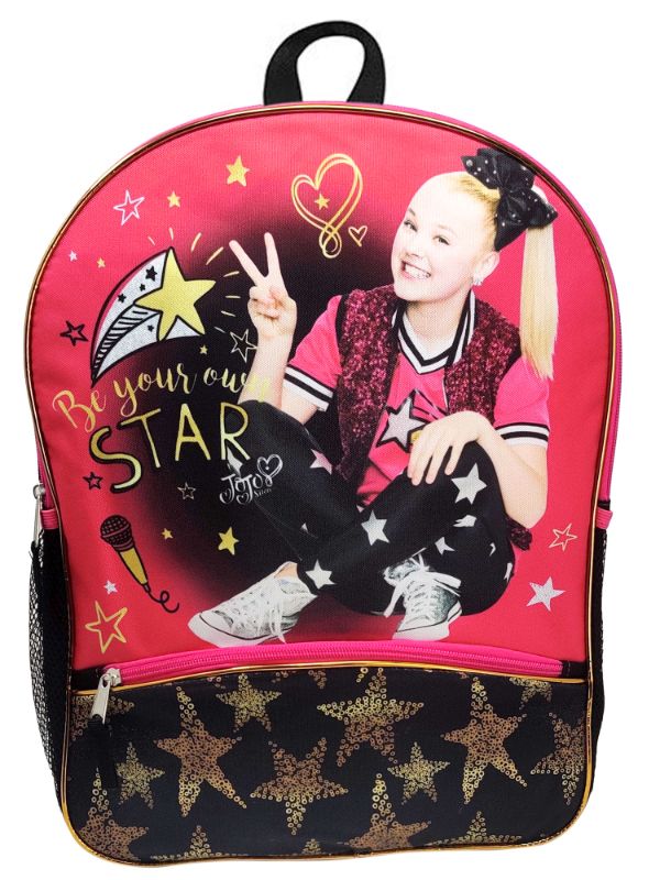 Photo 1 of JoJo Siwa Backpack 16 Be Your Own Star Heart Peace Front Pocket
