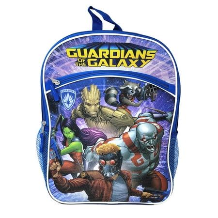 Photo 1 of Guardians of the Galaxy Backpack 16 Marvel Groot Quill Front Pocket Blue Boys
