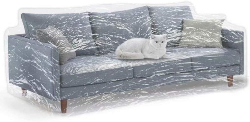 Photo 1 of Clear Thicker Couch Cover for Pets, Heavy Duty Cat Scratch Sofa Cover for Protection Against Cat Dog Clawing, Waterproof Plastic Shield Covers for Couch, Sofa Slipover for Storage and Moving
