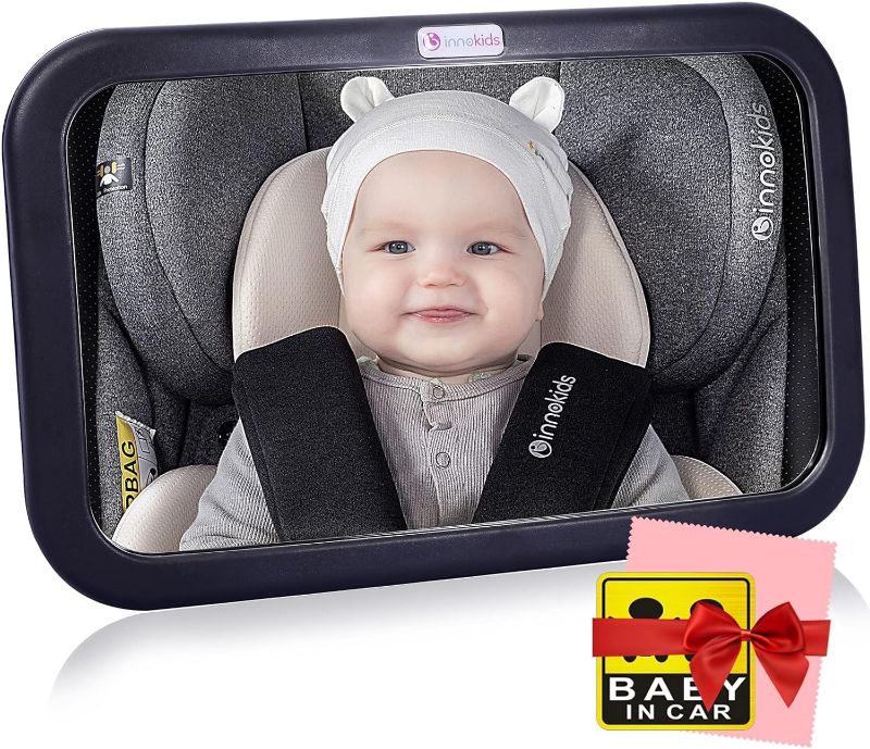 Photo 1 of Baby Car Mirror for View Infant in Rear Facing Back Seat with Clear View Convex Shatterproof Glass (Black)
