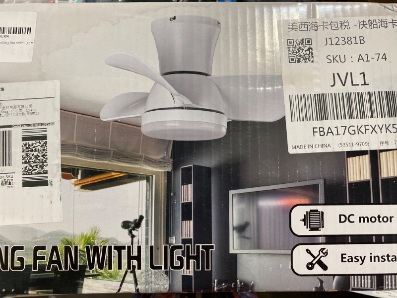 Photo 7 of 52 inch Ceiling Fans with Lights Remote Control, Modern Low Profile Ceiling Fan with Quiet Reversible DC Motor for Bedroom Living Room and Patio White
