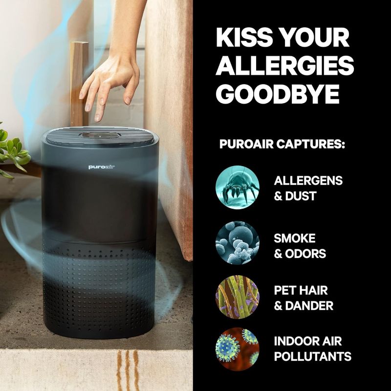 Photo 3 of PuroAir HEPA 14 Air Purifier for Home - Covers 1,115 Sq Ft - Air Purifier for Allergies - For Large Rooms - Filters Up To 99.99% of Pet Dander, Smoke, Allergens, Dust, Odors, Mold Spores
