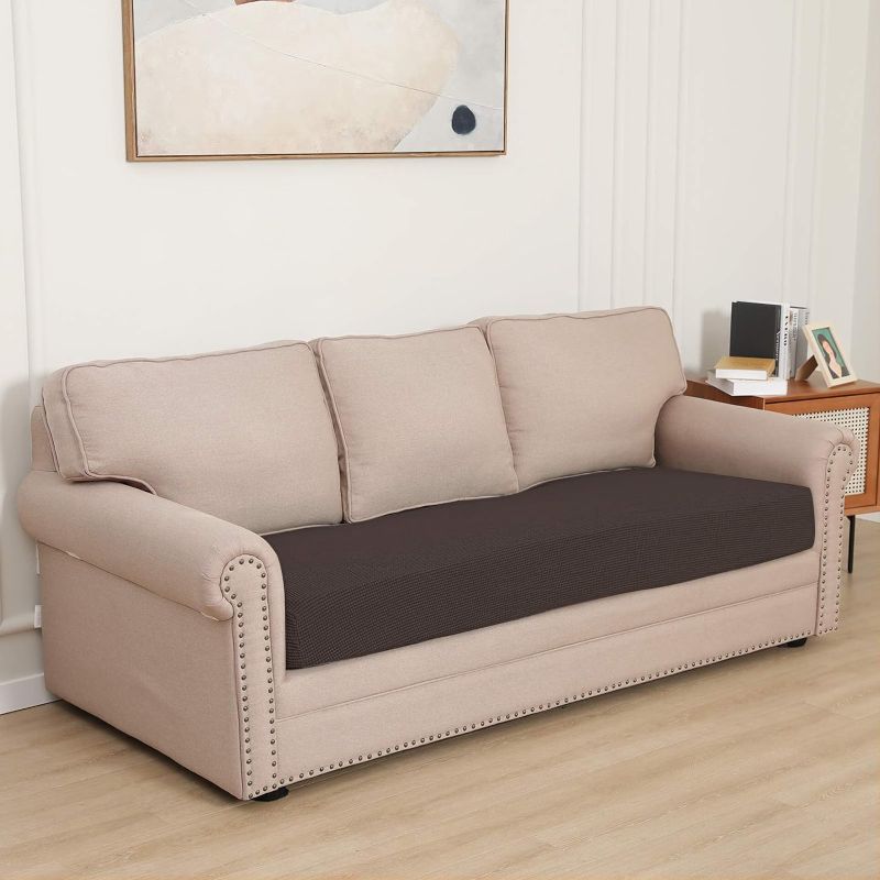 Photo 2 of Easy-Going Stretch Cushion CoverSofa Cushion Furniture Protector Sofa Seat Sofa slipcover Sofa Cover Soft Flexibility with Elastic Bottom(Sofa Cushion,Chocolate)
