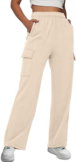 Photo 1 of (M) AUTOMET Womens Cargo Sweatpants Casual Baggy Fleece High Waisted Joggers Pants- size medium
