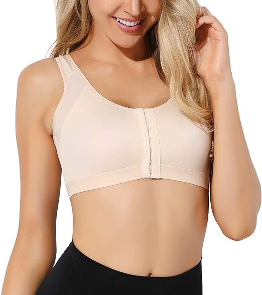 Photo 1 of Size S/M Women's Wireless Post Surgery Sports Bra Front Closure Comfort Brassiere with Adjustable Straps
