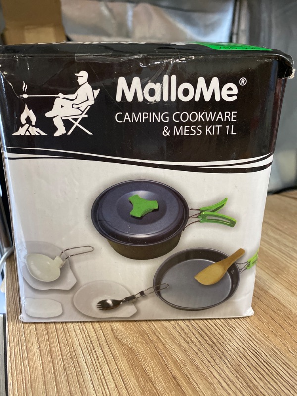 Photo 2 of MalloMe Camping Cookware 18pc Mess Kit w/Backpacking Stove – Camping Cooking Set for Backpacking Gear - Camping Pots and Pans Set w/Camping Pot Pan Stove Utensils Camp Kitchen Equipment Accessories
