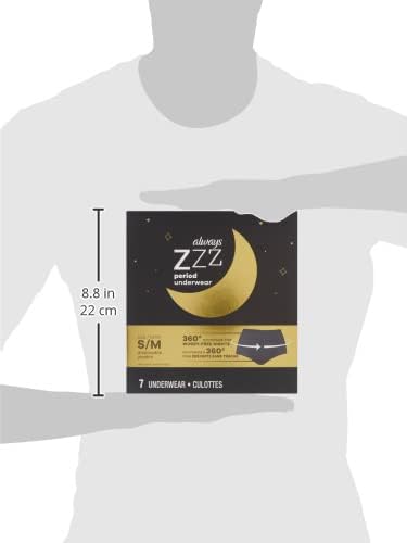 Photo 1 of (S/M) Always Zzzs Overnight Disposable Period Underwear For Women, Size Small/Medium, Black Period Panties, Leakproof, 7 Count x 2 Packs 
