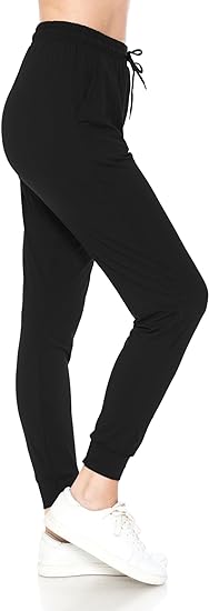Photo 1 of (S) Leggings Depot Women's Relaxed-fit Jogger Track Cuff Sweatpants with Pockets for Yoga, Workout- size small
