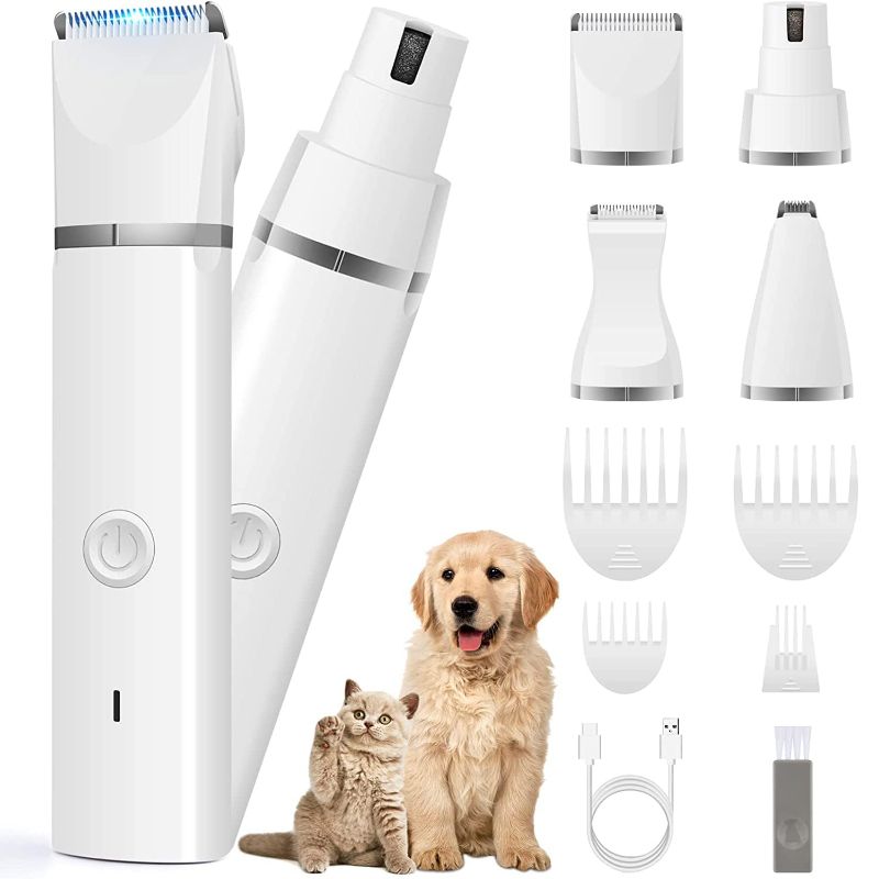 Photo 1 of Dog Clippers Grooming Kit Hair Clipper-Low Noise Paw Trimmer- Rechargeable - Cordless Quiet Nail Grinder Shaver for Cats and Other Pets
