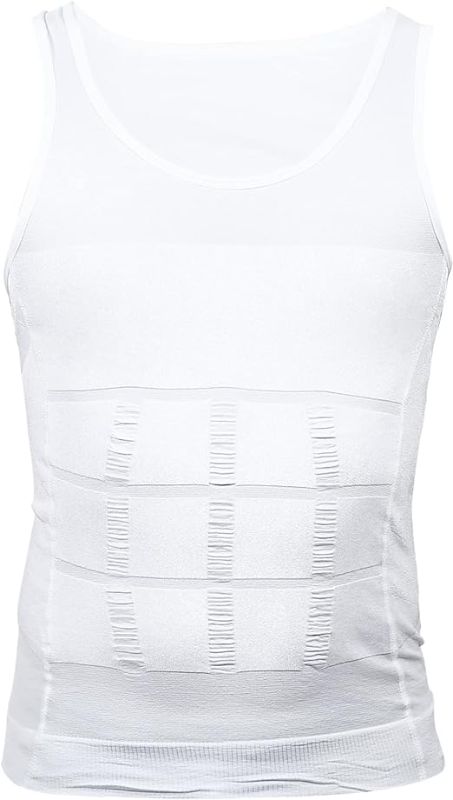 Photo 1 of (L) VOCOSTE Men Body Slimming Tummy Shaper Underwear Stretch Shapewear Waist Girdle Shirt Nylon- size large
