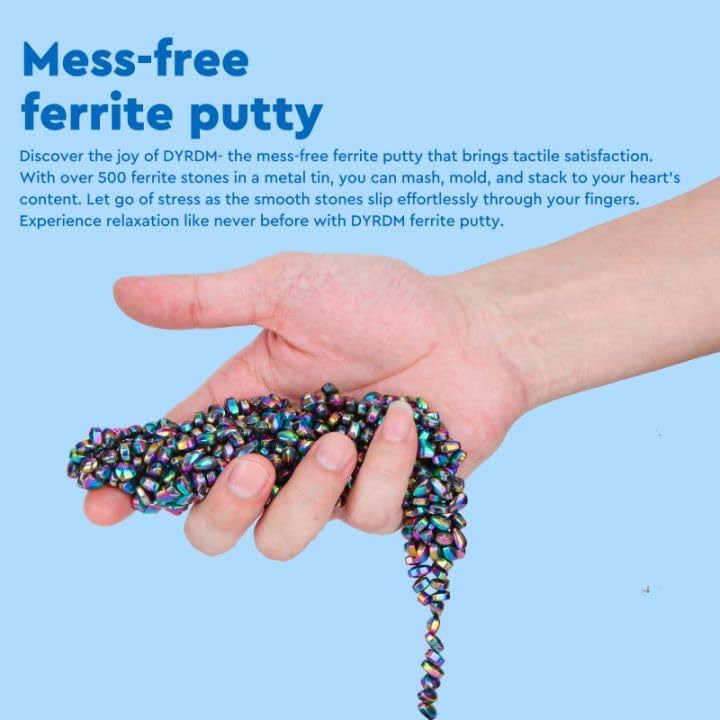 Photo 2 of Ferrite Putty,Colorful Over 500 Weak Magnetic Ferrite Stones,Satisfying Magnet Rocks Desk Toys for Office and Fidget Toys for Adults
