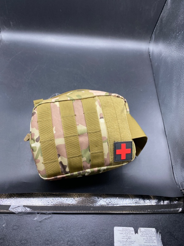 Photo 2 of Phoking Tactical First Aid Pouch 1000D Ifak Pouch Rip Away Medical Bag Organizer Military Tactical Tear Away Medical Pouch Empty Small Medical Bag Molle EMT Pouches
