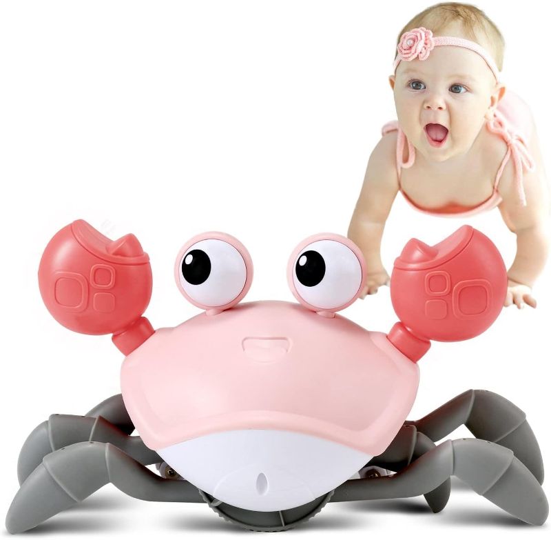 Photo 1 of control future Baby Girl Toys Tummy Time: Pink Crawling Crab Babies Montessori Toy Learning 36 Months 3 Year Old Birthday Infant Girls Valentines Day Gifts Stuff 0 1 2 Essentials
