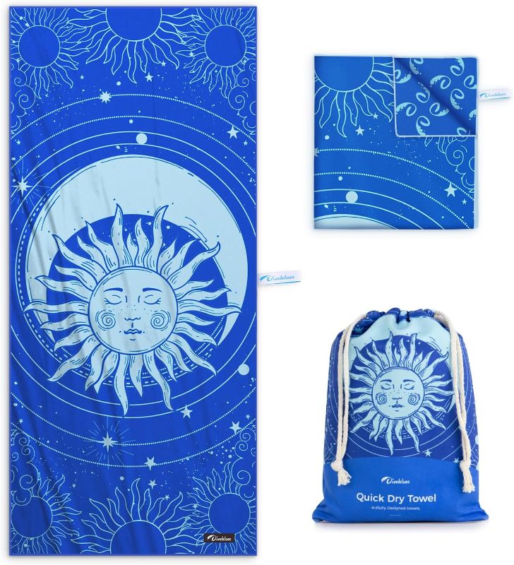 Photo 1 of Beach Towel, Sand Free Travel Towels, for Swiming Pool, Camping, Yoga Gym Sports, Quick Dry, Extra Large 71" x 32", Super Absorbent, Compact&Light, Vacation Enssentials Gift
