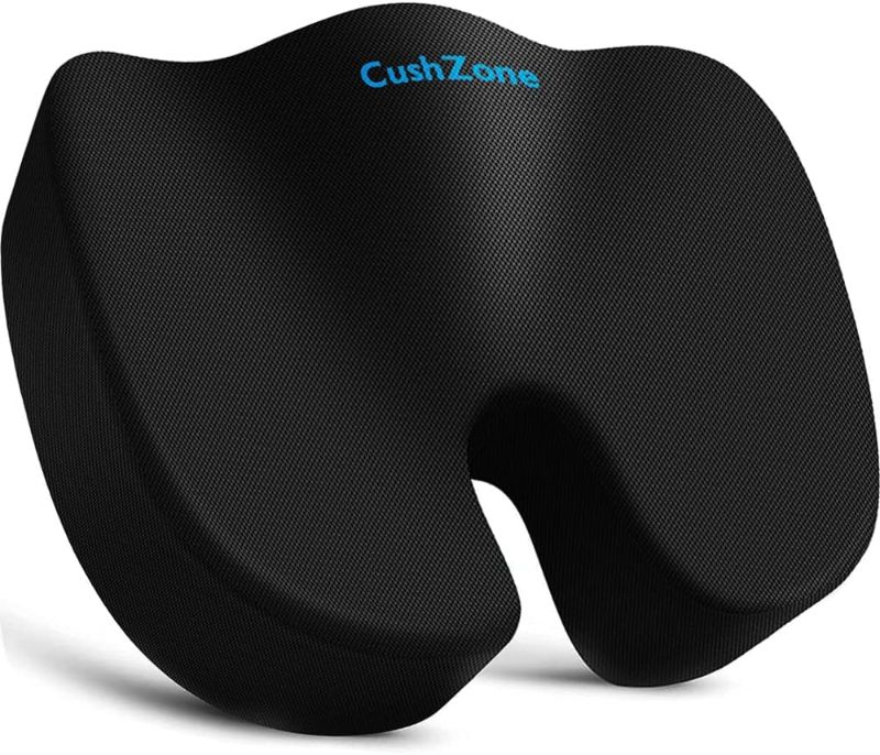 Photo 1 of Seat Cushion, Office Chair Cushions, Car Seat Cushion, Non-Slip Sciatica & Back Coccyx Tailbone Pain Relief Chair Pad, Memory Foam Pillow for Computer Desk, Wheelchair, Driving(Black)
