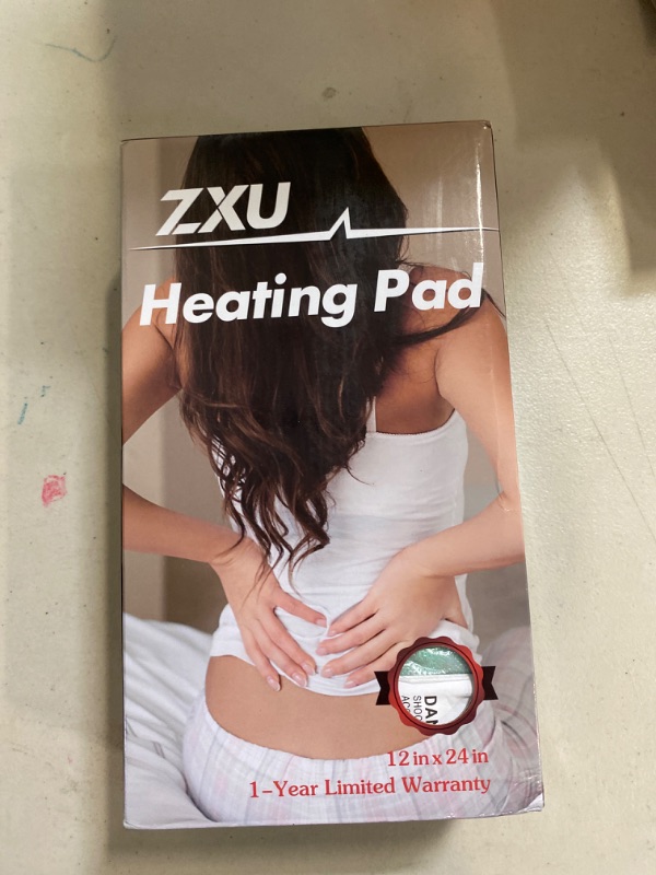 Photo 2 of ZXU Heating Pad for Back Pain Relief- Ultra Soft Sherpa Heating Pad, XL King Size 12" x 24", with Moist & Dry Heat Options?12 Heat Levels & 1-24H Auto Off Hot Heated Pad, Machine Washable
