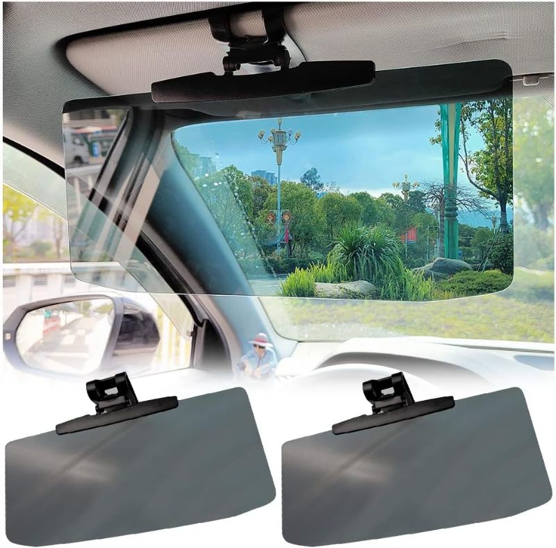 Photo 1 of 2Pcs Car Visor for Car (Upgraded Version to Block Harmful UV Rays) Adjustable Angle, Anti-Glare 12.6'' x 6'' Safe Driving Car Accessories Sun Visor Extender, Universal for Cars, Trucks, SUVs. (2Pcs)
